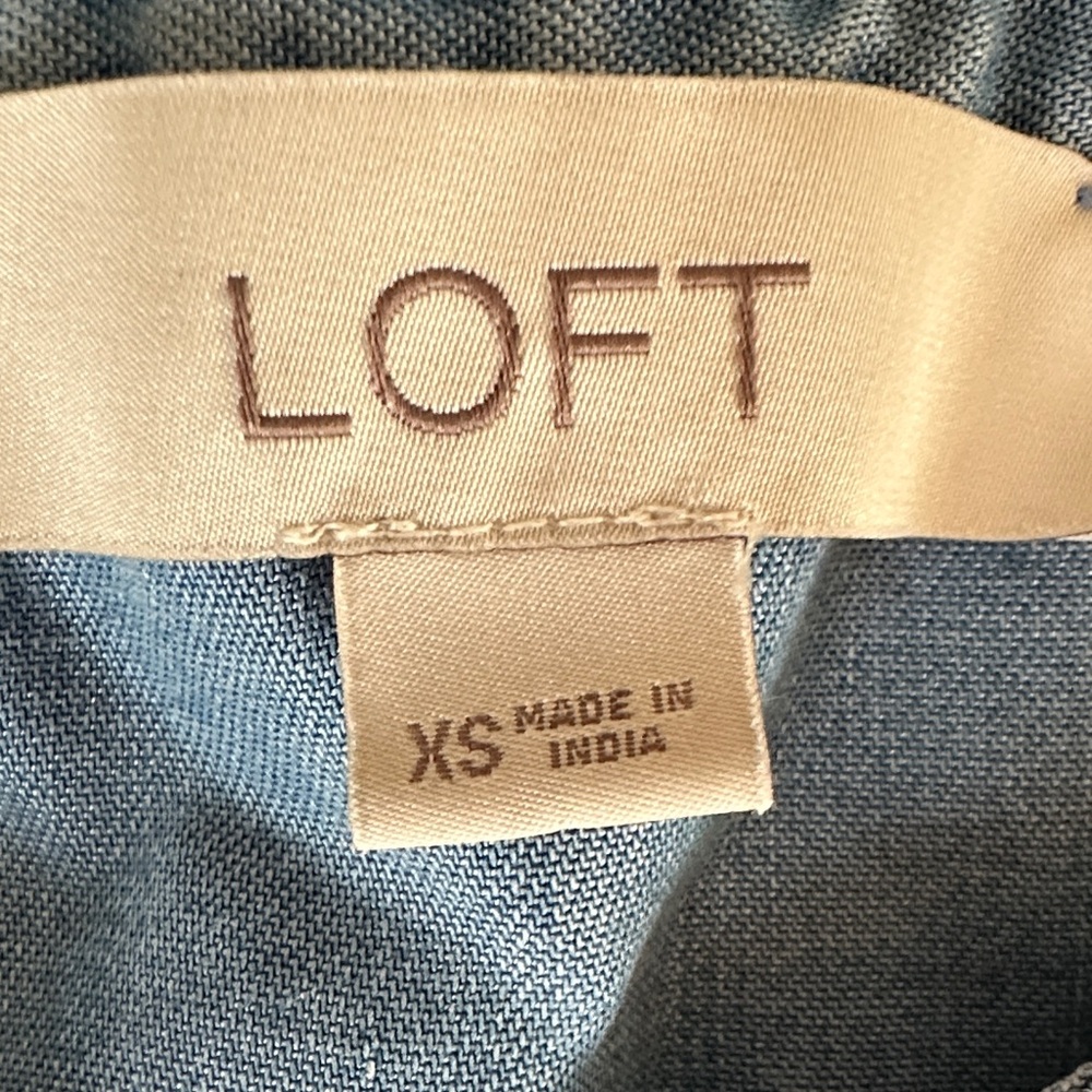 LOFT Light Blue Ruffle Blouse - Picture 2 of 2